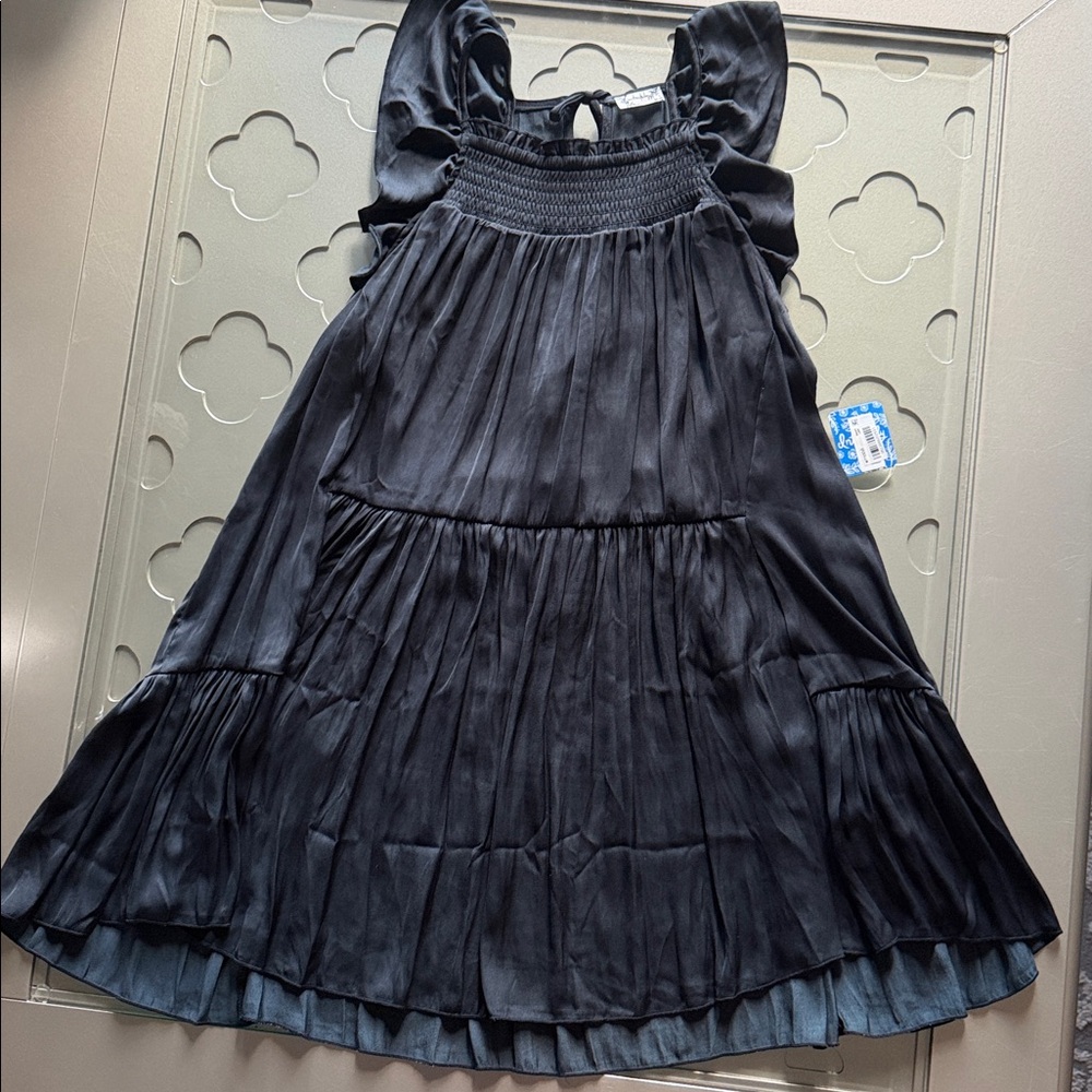 FREE PEOPLE Want Your Love Mini Dress Black Ruffle Boho Babydoll Size XS NWT - Picture 10 of 16